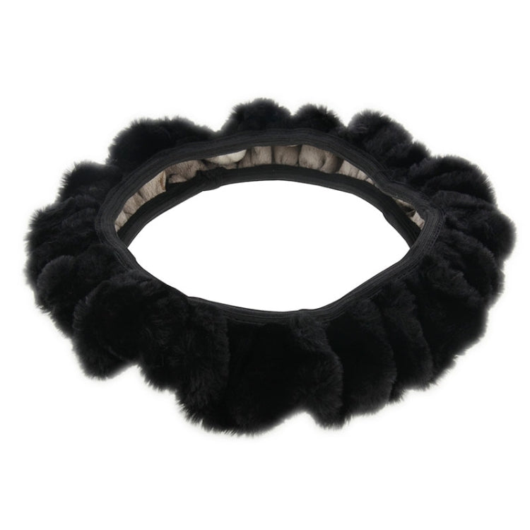 Universal Premium Soft Short Plush Winter Car Steering Wheel Cover, For 36-38cm steering wheel(Black) - Steering Wheel Accessories by buy2fix | Online Shopping UK | buy2fix