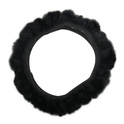 Universal Premium Soft Short Plush Winter Car Steering Wheel Cover, For 36-38cm steering wheel(Black) - Steering Wheel Accessories by buy2fix | Online Shopping UK | buy2fix