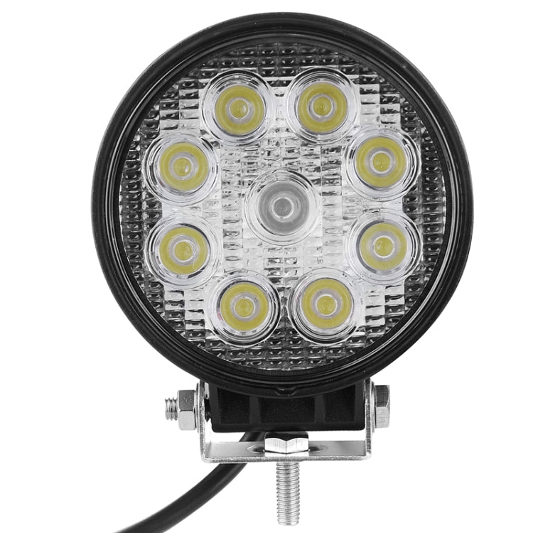 Round Shape 27W Bridgelux 2150lm 9 LED White Light Floodlight Engineering Lamp / Waterproof IP67 SUVs Light, DC 10-30V(Black) - In Car by buy2fix | Online Shopping UK | buy2fix