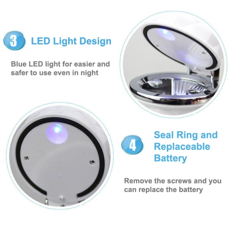 Diamond Facets Car Ashtray with LED Light(Black) by buy2fix