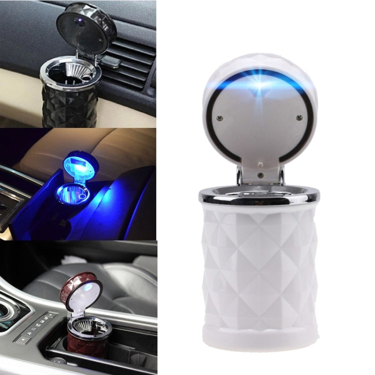 Diamond Facets Car Ashtray with LED Light(White) - Ashtrays by buy2fix | Online Shopping UK | buy2fix