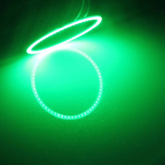 80mm 5W 180LM Angel Eyes cercles phare de voiture lumière verte COB LED lumières pour véhicules, DC 12-24V