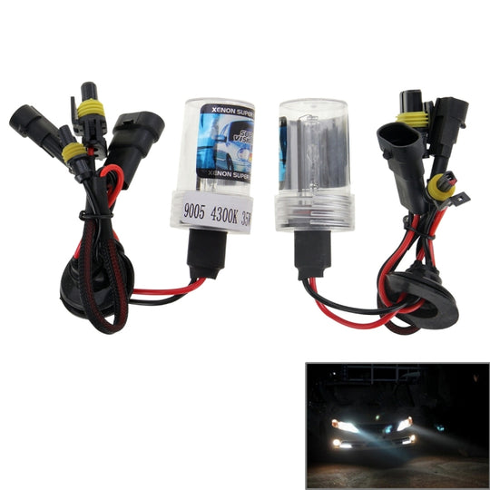 DC12V 35W HB3/9005 HID lampe frontale étanche à faisceau unique Super Vision, température de couleur: 4300K, paquet de 2