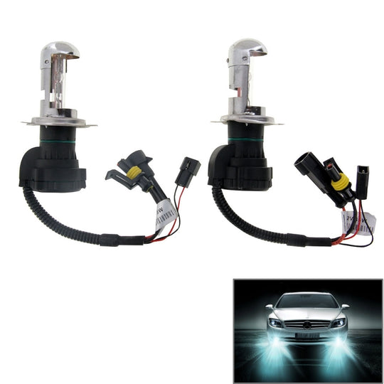 DC12V 35W H4-3 HID Xenon Light Lampe frontale étanche à faisceau unique Super Vision avec un câble, température de couleur: 6000K, paquet de 2