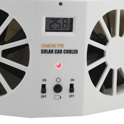 2W Solar Powered Car Auto Air Vent Cool Fan Cooler Ventilation System Radiator, with Temperature Display - Heating & Fans by buy2fix | Online Shopping UK | buy2fix