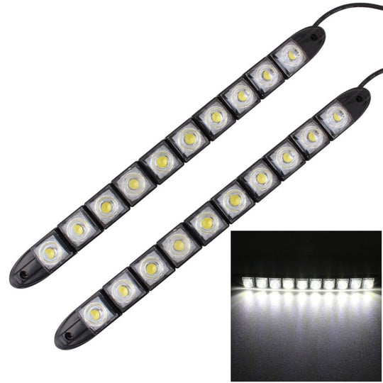 2 pièces 5 W 10 LED SMD 5050 serpent Flexible LED feux de jour de voiture, DC 12 V