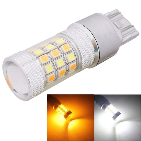 T20/7443 8W 420LM Weiß + Gelbes Licht 42 LED 2835 SMD Auto Bremslicht Lenkung Glühbirne, DC 12V