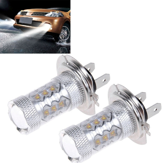 2 STÜCKE H7 800 Lumen 80 W 16-3535-LEDs 6000 K Weißlicht Auto LED Nebelscheinwerfer, DC 12-24 V
