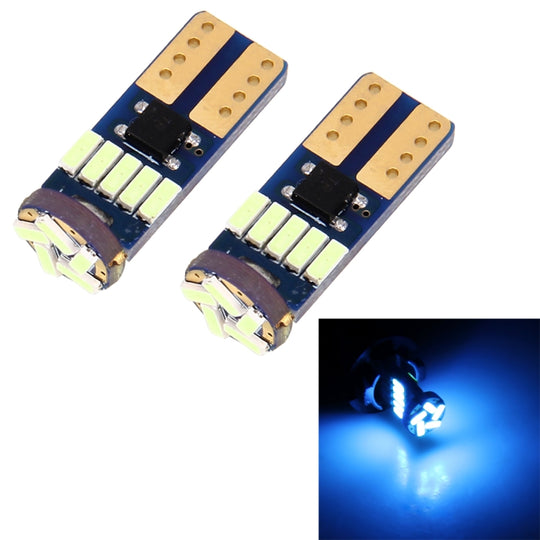 2 pièces T10 3 W 450LM lumière bleue glacée 15 LED 4014 SMD LED décoder la lampe de dégagement de voiture Canbus sans erreur, DC12V (lumière bleue glacée)
