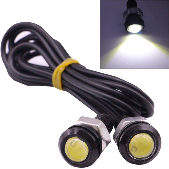2 PCS 2x 2W Lumière LED blanche étanche Eagle Eye pour véhicules, longueur du câble: 60 cm (noir)
