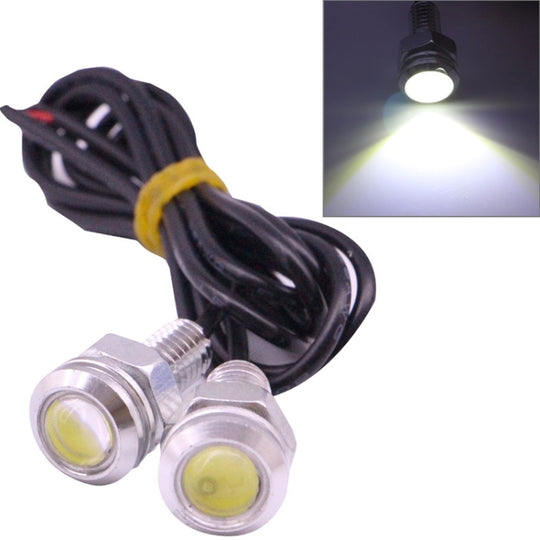 2 PCS 2x 2W étanche Eagle Eye Light lumière LED blanche pour véhicules, longueur du câble: 60 cm (argent)