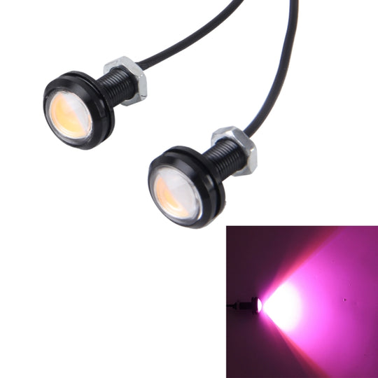 2 PCS 3W Lumière LED étanche Eagle Eye pour véhicules, longueur du câble: 60 cm (lumière rose)