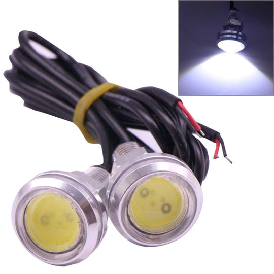 2 PCS 2x 3W 120LM Lumière LED blanche étanche Eagle Eye pour véhicules, longueur du câble: 60 cm (argent)