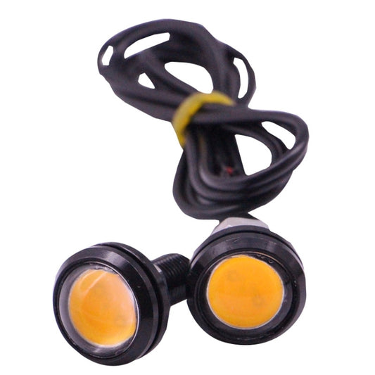 2 PCS 2x 3W 120LM Waterproof Eagle Eye Light Yellow LED Light for Vehicles, Cable Length: 60cm(Black) by buy2fix