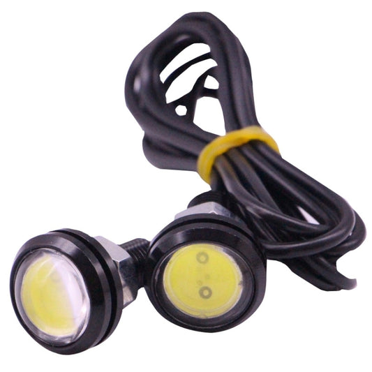 2 PCS 2x 3W 120LM Waterproof Eagle Eye light White LED Light for Vehicles, Cable Length: 60cm(Black) by buy2fix