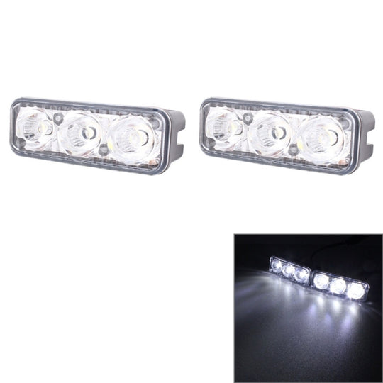 2 pièces MZ 9W 540LM 6500K 3-LED lumière blanche filaire voiture feux de jour antibrouillard, DC12-24V, fil de lumière: 15 cm