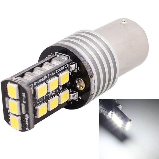 2 pièces 1157 3W LED 300LM SMD 2835 feu antibrouillard arrière de voiture/feu de secours pour véhicules, DC 12V (lumière blanche)