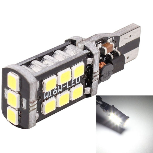 2 pièces T15 3W blanc LED 300LM SMD 2835 feu antibrouillard arrière de voiture/feu de secours pour véhicules, DC 12V