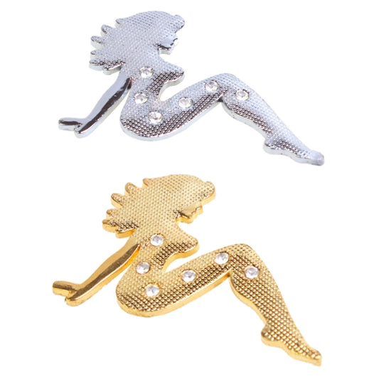 Beautiful Girl Diamond Metal Chrome Badges(Silver) by buy2fix