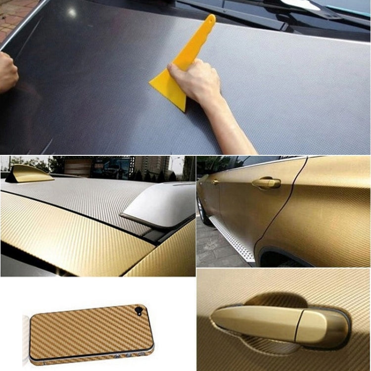 Car Decorative 3D Carbon Fiber PVC Sticker, Size: 127cm x 50cm(Yellow) - Auto Film by buy2fix | Online Shopping UK | buy2fix