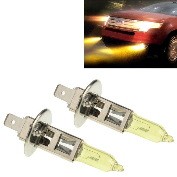 2 X H1 HOD Halogen Bulbs 12V 100W 2400 LM 3500K Yellow Light Headlights - In Car by buy2fix | Online Shopping UK | buy2fix