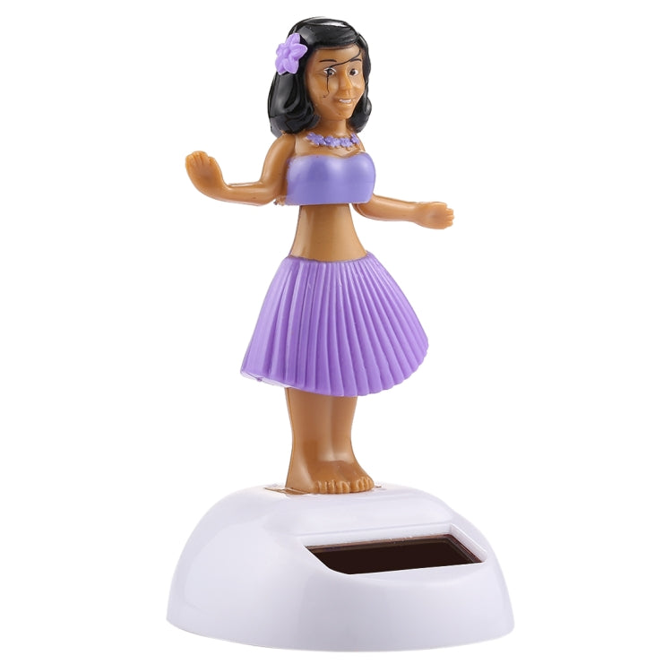 Solar Powered Bobble Head Dancing Toy Car Decoration Ornament Cute Hula Princess(Purple) - Ornaments by buy2fix | Online Shopping UK | buy2fix