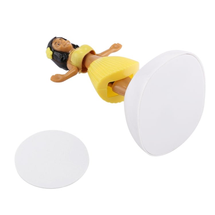 Solar Powered Bobble Head Dancing Toy Car Decoration Ornament Cute Hula Princess(Yellow) by buy2fix