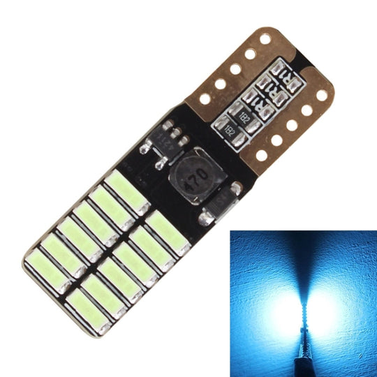 2 pièces T10 4.8W 720LM lumière bleue glacée 24 SMD 4014 LED lampe de feux de gabarit de voiture Canbus sans erreur, DC 12V