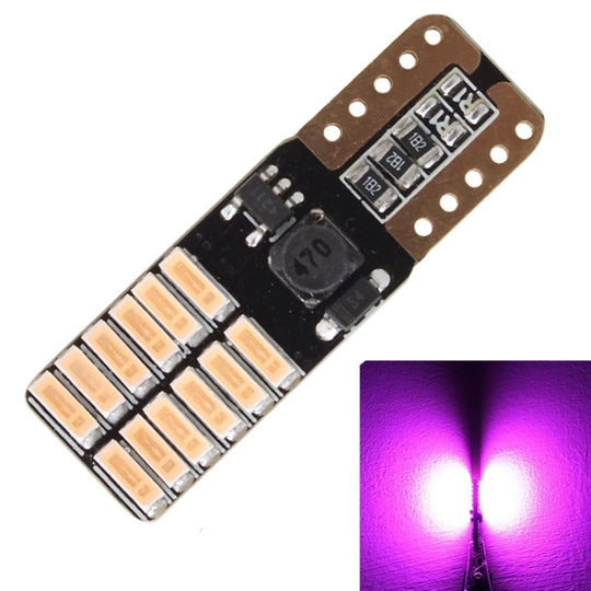 2 pièces T10 4.8W 720LM lumière rose 24 SMD 4014 LED lampe de feux de gabarit de voiture Canbus sans erreur, DC 12V