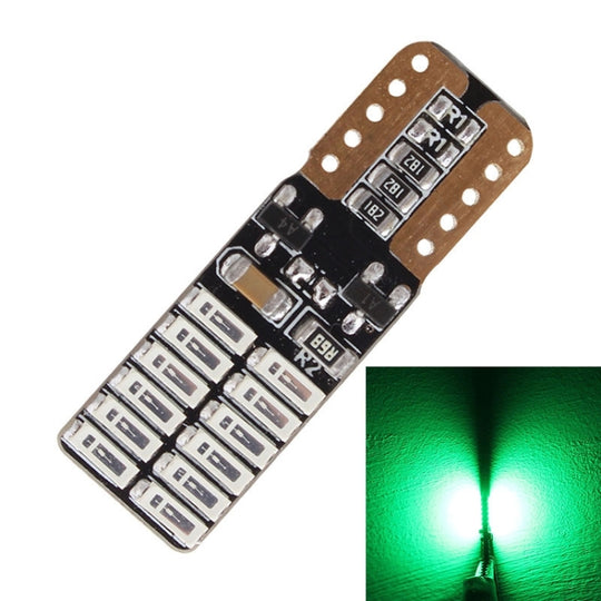 2 pièces T10 4.8 W 720LM lumière verte 24 SMD 4014 LED sans erreur Canbus voiture feux de gabarit lampe, DC 12 V