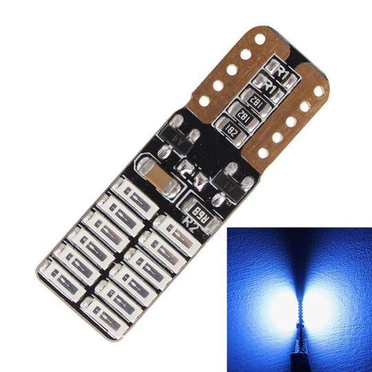 2 pièces T10 4.8W 720LM lumière bleue 24 SMD 4014 LED lampe de feux de gabarit de voiture Canbus sans erreur, DC 12V