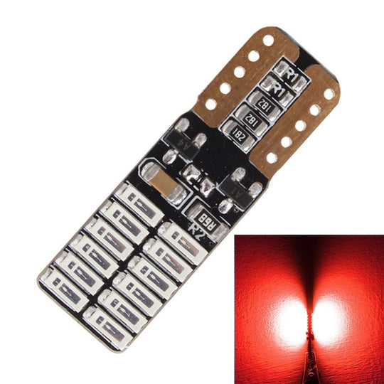 2 pièces T10 4.8W 720LM lumière rouge 24 SMD 4014 LED sans erreur Canbus voiture feux de gabarit lampe, DC 12V