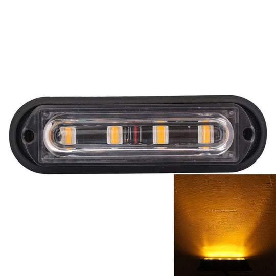 12W 720LM 4-LED lumière jaune 18 modèles de Flash lampe stroboscopique d'avertissement d'urgence de voiture, DC 12V