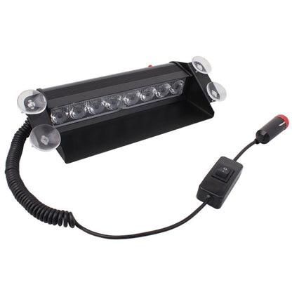 8W 800LM 8-LED White + Red Light 3-Modes Adjustable Angle Car Strobe Flash Dash Emergency Light Warning Lamp with Suckers, DC 12V - In Car by buy2fix | Online Shopping UK | buy2fix