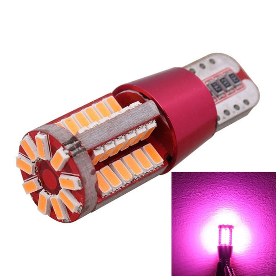 2 pièces T10 5W 285LM lumière rose 57 SMD 4014 LED lampe de feux de gabarit de voiture Canbus sans erreur, DC 12V