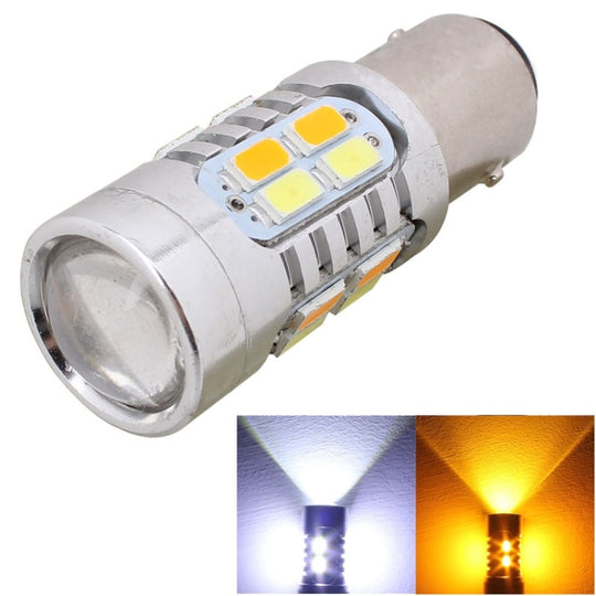 2PCS 1157/BAY15D 10W 700LM Gelb + Weiß Licht 20-LED SMD 5630 Auto Bremslicht Lampe, Konstantstrom, DC 12-24V