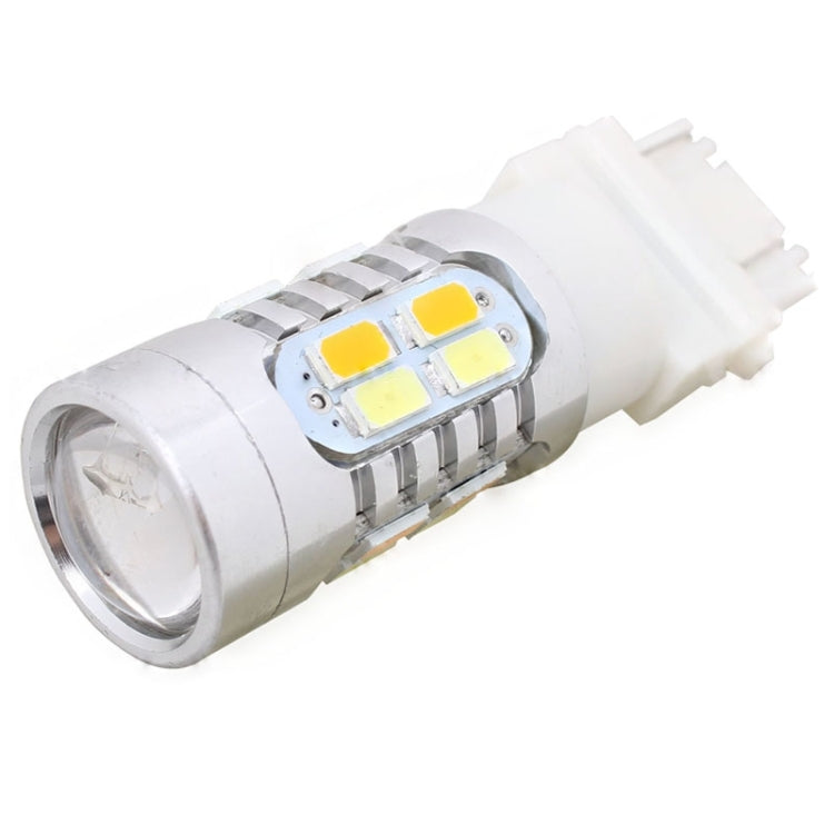 2PCS T25 10W 700LM Yellow + White Light Dual Wires 20-LED SMD 5630 Car Brake Light Lamp Bulb, Constant Current, DC 12-24V - In Car by buy2fix | Online Shopping UK | buy2fix