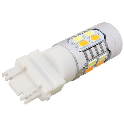 2PCS T25 10W 700LM Yellow + White Light Dual Wires 20-LED SMD 5630 Car Brake Light Lamp Bulb, Constant Current, DC 12-24V - In Car by buy2fix | Online Shopping UK | buy2fix