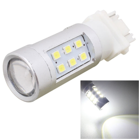 2 STÜCKE T25 4,2 W 630 LM Weißlicht Doppeldrähte 21 LED 2835 SMD Auto Bremslicht Tagfahrlicht Glühbirne, DC 12 V