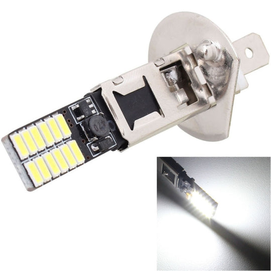 2 STÜCKE H1 4,8 W 720 LM 6500 K Weißlicht 24 LED SMD 4014 Fehlerfreie Canbus-Auto-Umrissleuchtenlampe, DC 12 V
