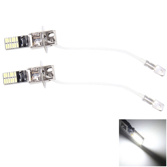 2 STÜCKE H3 4,8 W 720 LM 6500 K Weißlicht 24 LED SMD 4014 Fehlerfreie Canbus-Auto-Umrissleuchte Lampe, DC 12 V