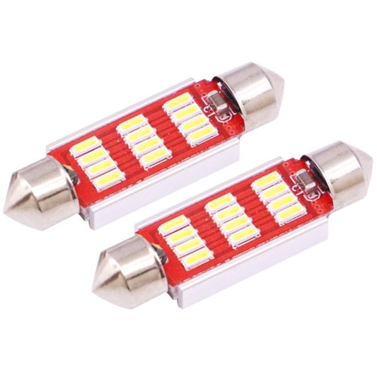 2 PCS 39mm 3.5W 180LM White Light 12 LED SMD 4014 CANBUS License Plate Reading Lights Car Light Bulb by buy2fix