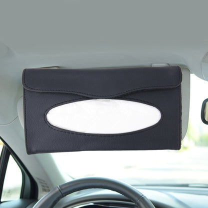 Elegant PU Leather Car Sun Visor Tissue Paper Holder Dispenser Box - Tissue Boxes by buy2fix | Online Shopping UK | buy2fix