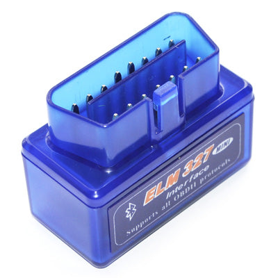 Super Mini ELM327 Bluetooth OBDII V2.1 Autodiagnose-Schnittstellentool, unterstützt OBDII-ISO 9141-2, ISO 14230-4 (KWP2000), CAN ISO-15765-4 (Blau)