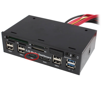 5.25 inch Media PC Dashboard Card Reader 2 x USB 3.0 + 6 x USB 2.0 SATA - Computer & Networking by buy2fix | Online Shopping UK | buy2fix