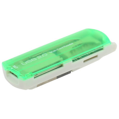 USB 2.0 Multi Card Reader, Support SD/MMC, MS, TF, M2 Card (Light Green) by buy2fix