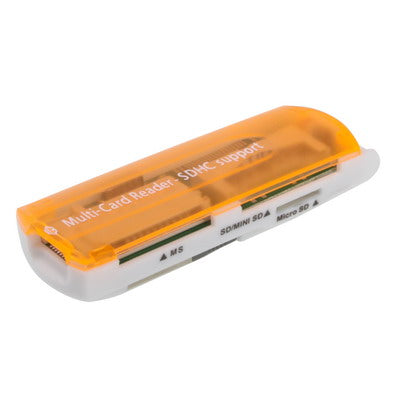 USB 2.0 Multi Card Reader, Support SD/MMC, MS, TF, M2 Card(Orange) by buy2fix