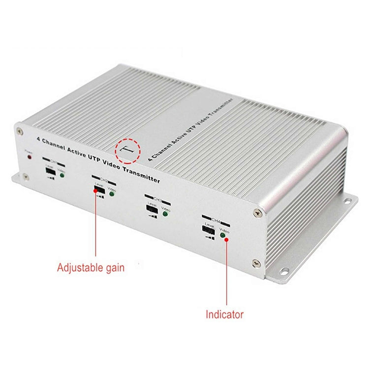 4 Channel Active UTP Video Transmitter(Silver) - Security by buy2fix | Online Shopping UK | buy2fix
