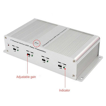 4 Channel Active UTP Video Transmitter(Silver) - Security by buy2fix | Online Shopping UK | buy2fix