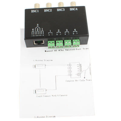 4 Channel Passive Video BNC to UTP RJ45 Balun Transceiver - Security by buy2fix | Online Shopping UK | buy2fix